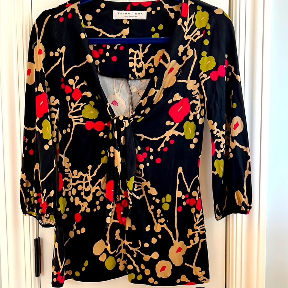 Trina Turk floral long sleeve top